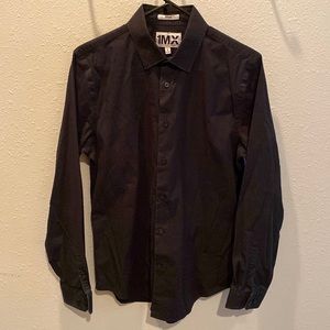 Men’s Medium Black 1MX fitted long-sleeve dress shirt